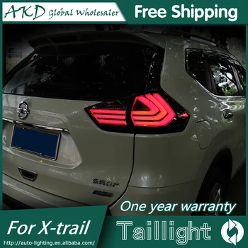AKD Auto Stils priekš Nissan X-trail Aizmugurējie Lukturi-2017 Jauno Rouge LED Astes Gaismas, Aizmugurējie Lukturi dienas gaitas lukturi+Bremzes+Parks+Signāla X-trail