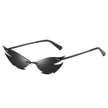 Classic Retro Sieviešu Saulesbrilles bez apmales Cat Eye Modes Saules Brillēm, Sieviešu Ceļojumu Beach Toņos UV400 Āra Dāmas Brilles