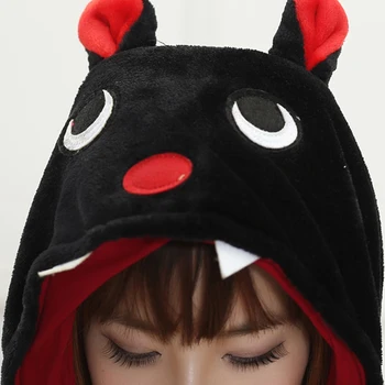 Halloween Pieaugušo Black Bat Cosplay Kigurumi Tērpu Sievietes Puses Anime Jumpsuit Onesies Flaneļa Ziemassvētku Sleepwear Pidžamas