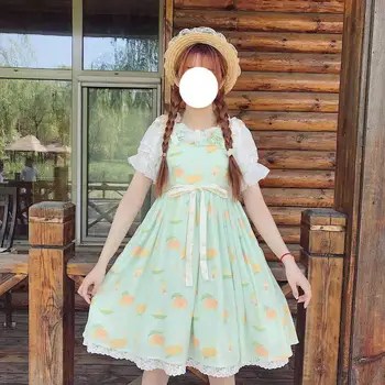 Tēja Puse Japāņu Stila Meitene salds, mīksts ledus lolita cosplay Mežģīņu kleita Istabene Kostīms, kleita