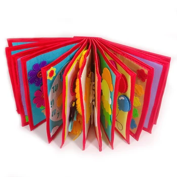 Bērnu Multfilmas Audums Grāmatu neaustu Roku darbs DIY Materiālu Pakete Krāsas Cute Dzīvnieku Grāmatu Bērnu Izglītības 3D Pasaku Grāmata Auduma