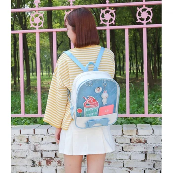 Skaidrs, Caurspīdīgs Mugursoma Sieviešu Cute Bow Ita Somas Skolas Mini Rozā Melns Schoolbags par Pusaudžu Meiteņu Modes Bookbag 2019
