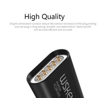 WSKEN Lite1 Magnētisko Kabelis priekš iPhone Lādētāja Kabeli Ātri Magnētisko Uzlāde, Micro USB Kabelis Samsung s6 s7 Hauwei Xiaomi Vadu