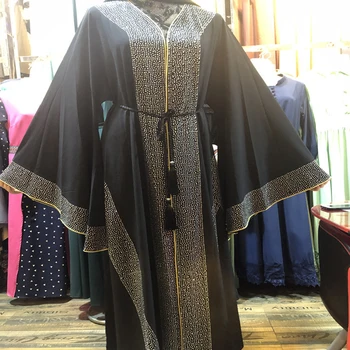 Dimantu Atvērt Abaya Kimono Kaftan Dubaija Hijab Musulmaņu Kleita Turcija Caftan Islāma Apģērba Abayas Sieviešu Drēbes Djelaba Femme