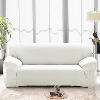 1/2/3/4 sēdeklīti snow white solid colorsofa pārsegi, dzīvojamā istaba elastīgi spandex dīvāns slipcovers dīvāna pārsegs stiept dīvāns dvieli