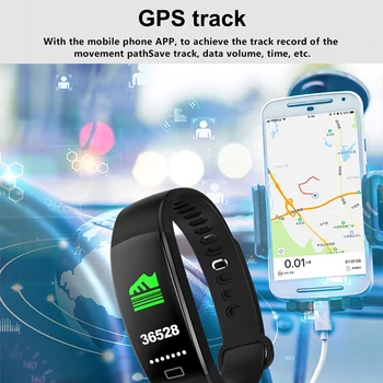 F64 Fitnesa Rokassprādze Smart Veselības Aproce GPS Smartband Fitnesa Tracker ar Spiediena Mērīšana IP68 Ūdensnecaurlaidīga GPS Pulksteņi