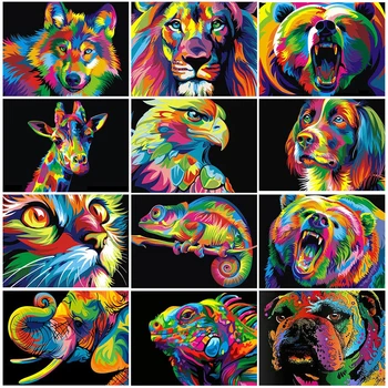 5D DIY Dimanta Krāsošana Dzīvnieku Lauva Kaķis Cross Stitch Pilns Komplekts Urbju Kvadrātu Izšuvumu Mozaīkas Mākslas Ainu Kristālu Dekoru, Dāvanu