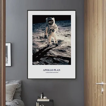 Astronauts Mēness, Marsa Modes Plakāta Visuma Telpā, Audekls Gleznošanai un Izdrukas Sienas Mākslas Ainu, viesistaba, Mājas Apdare