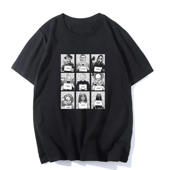Šausmu Draugiem Halloween T-kreklu apdruka Vīriešu Sieviešu Šausmu Rakstzīmes, Modes Topi, Kokvilnas, ar Īsām Piedurknēm Unisex T-Krekls Camiseta Masculina