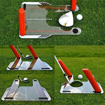 Golfa pārvietojamā Bāzes 4 Sarkanā Ātrums Stieņi Treneris Spogulis Golf Swing Trainer Formas Šāvienu Šūpoles Prakses Spogulis ar somiņa