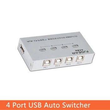 4 Port USB Switch Box Selektora Auto Sharer četri un viens no vairākiem datoriem koplietot vienu USB Printeri Ierīces FJ-4UA