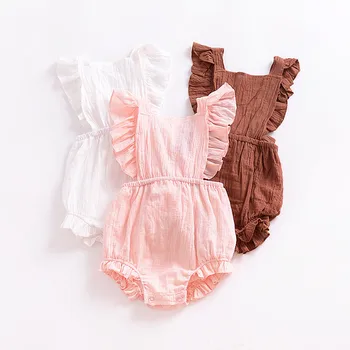 Jaundzimušo Bērnu Drēbes, Zīdaiņu Meitenes Vasaras Veļa Romper Bērniem Kokvilnas Savirmot Burbulis Baby Romper Jumpsuit Apģērbu D0683