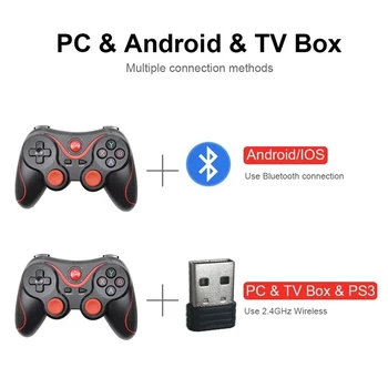 Bezvadu Bluetooth Kontrolieris Gamepad Android Bezvadu Kursorsviru Spēļu Kontrolieri Melns uz Android Mobilo telefonu, DATORU, Tv Kastē