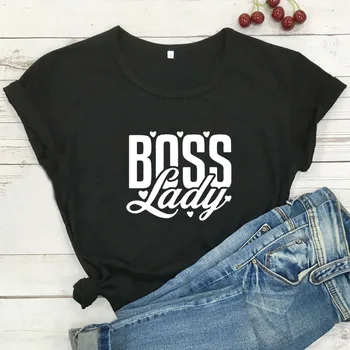 Boss Dāma, Funny T Krekls Sievietēm Kokvilnas Harajuku Īsām Piedurknēm T Sieviešu Top O-veida kakla Camiseta Mujer Gadījuma Tee Kreklu Femme T-krekls