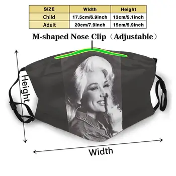 Shh Dolly Fashion Drukāt Atkārtoti Smieklīgi Pm2.5 Filtru Mutes, Sejas Maska Dolly Dolly Parton Ikona, Leģenda Aktrise, Mūziķis