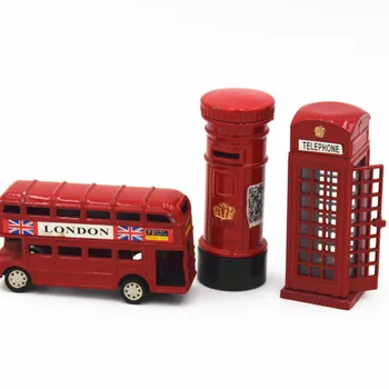 Kancelejas Preces Dzelzs Rotas Bērniem Suvenīru, Dāvanu, Rotājumu Radošā Londonas Autobusu Telefona Būdiņā Modeli, Zīmuļu Asināmais