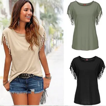 Sieviešu Kokvilnas Pušķis Gadījuma T-krekls bez Piedurknēm vienkrāsainu t-veida, ar Īsām Piedurknēm O-veida kakla Sieviešu Apģērbu t krekls karstā pārdošanas 2019. gadā