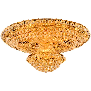 Kontinentālās apaļu zelta dzīvojamās istabas atmosfēra Vestibilā Restorāns Kristāla Luksusa Viesnīca 1.2 1.5 m Griestu lampas