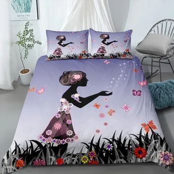 Pasūtījuma Karikatūra Pasaku Gultas Piederumi Set Home Textiles Meitenes Guļamistaba Sega Sedz Komplekts Dvīņu Pilna Queen, King Size Gultas Veļas Komplekts 2/3 Gabalu