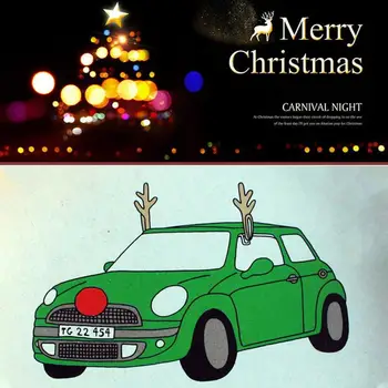 Ziemassvētku Automašīnu Kostīmu Ziemeļbriežu Ragu Deguna Uzstādīt Ziemassvētki Rūdolfs Elk Transportlīdzekļa Apdare Gudrs Deguna Ragu uzstādīt Ziemassvētku Kostīms Auto Dekori