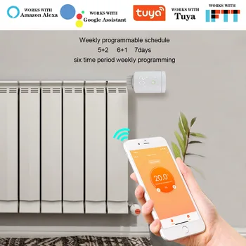 WiFi Smart Termostatu, Radiatoru Temperatūras Regulators Apkures Istabas Termostats Nedēļas Programmējams Darbu Ar Tuya Alexa, Google