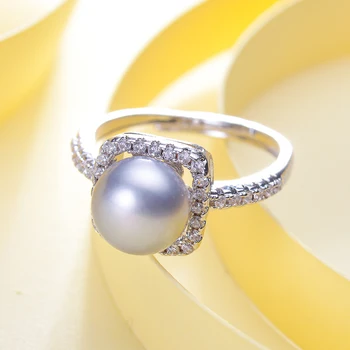 Zorun Nekustamā Dabīgo Saldūdens Pērļu Gredzens Smalkas Rotaslietas 9mm 18K Baltā Zelta Piepildīta Aksesuāri Sievietēm Jaunu Dizainu Labas Pārdošanas