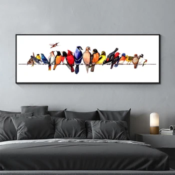 AAHH Dzīvnieku Krāsains Putni Liela Izmēra Plakāti Krāsošana Sienas, Mākslas Audekls Attēlu Drukāt uz dzīvojamo Istabu Mājas Dekoru Bez Rāmja