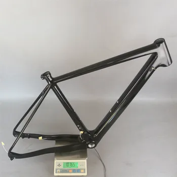 Melns glancēts oglekļa šķiedras T700 49cm ar 100*12mm dakša oglekļa grants velosipēdu rāmi GR029