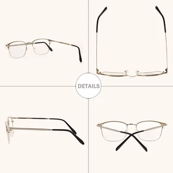 NEKUSTAMĀ Modes Vīrieši Sievietes Brilles Metāla Classic Rāmis Tuvredzīgs Brilles, Optiskās Brilles, Briļļu Pusi Rāmi, Briļļu Rāmji Unisex
