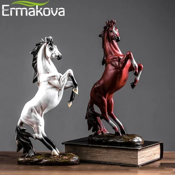 ERMAKOVA Eiropas Kara Zirgs Skulptūru Statuja Sveķu Mājas Dekorēšanas Piederumi Dzīvnieku Statuja Mūsdienu Amatniecības Dāvanu Statuja