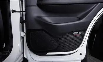 Oglekļa šķiedras ādas durvju anti-kick pad aizsardzības spilventiņu Mazda CX-5 2017 2018 2019 Otrās paaudzes Auto stils