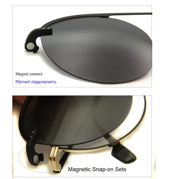SORBERN Magnētisko Briļļu ietvaru Ar Klipu Saulesbrilles, Brilles UV400 Sieviešu Vintage Apaļas Brilles Vīriešiem Optisko Rāmis Pilots