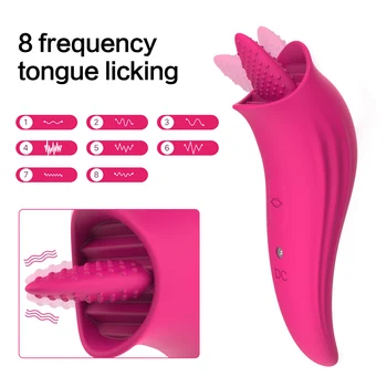 Silikona Inovatīvu G-spot Vibrators Lādējams Mēles Masāžu 8 Ātrumu, Vibrācijas, kas Klusu Klitora Stimulators Seksa Rotaļlietas Sievietēm