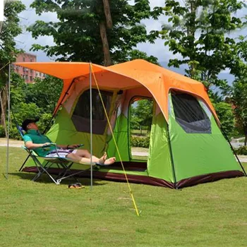 Automātiskā dubultā slāņa 5-8 personai izmantot ultralarge ūdensizturīgs pretvēja ģimenes puses kempinga telts barraca teltis, āra kempings