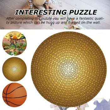 Kārtas 1000 Gabalu Puzzle Rotaļlietas Mozaīkas-Pieaugušajiem, Bērniem, Mācības Izglītības Rotaļlietas, Basketbols, Dinozauru Mīklas Spiediena Samazināšanas Komplekts