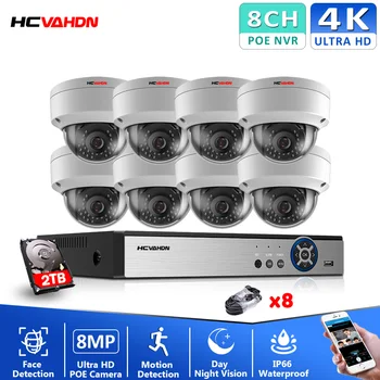 4K Ultra HD 8CH DVR Komplekts H. 265 CCTV Kameras Drošības Sistēmas 8MP, CCTV System IS Āra Nakts Redzamības Video Novērošanas Komplekti