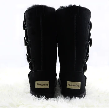 KARSTĀ Pārdod Sieviešu Ziemas Zābaki Modes dabiskās ādas, Sniega Zābaki, Sieviete Silts ceļa Augstas Kurpes sieviešu kurpes