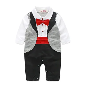 Baby boy apģērbs, bērnu kostīmi Jaundzimušā bērna Baby Zēnu Uzvalku Džentlmenis Onesie Romper Jumpsuit Kāzu Tērpiem bērniem zēnu apģērbi