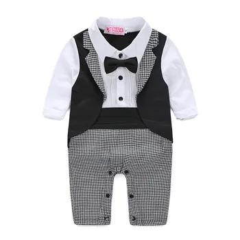 Baby boy apģērbs, bērnu kostīmi Jaundzimušā bērna Baby Zēnu Uzvalku Džentlmenis Onesie Romper Jumpsuit Kāzu Tērpiem bērniem zēnu apģērbi