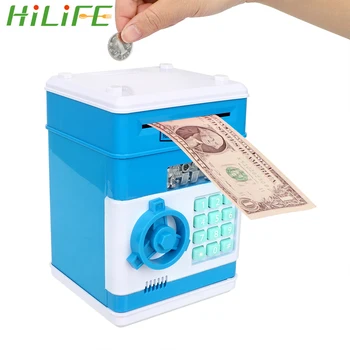 HILIFE Automātiski Ievietot Rēķinus, Naudas Monētas Saglabāšana Lodziņā ATM Bankas seifu Elektronisko Cūciņa Ziemassvētku Dāvanu Paroli Naudas Kaste
