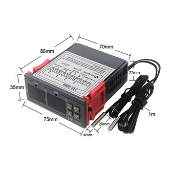 STC-3008 Dual Digital Inkubators Termostats Displejs Temperatūras regulators 12V