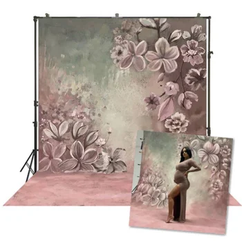 Fotogrāfija Backdrops, Eļļas Glezna Ziedi Grūtniece Bērnu Portreti Studija Profesionālo Foto Custom Printed Fona