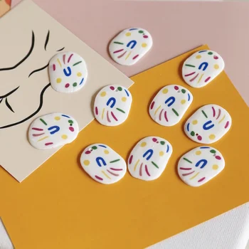Dizaineru, Krāsu Māla Šķēle Ins Pašā Auskari Aksesuāri DIY Puses Rotājumu Materiāliem Japāņu Cute10pieces