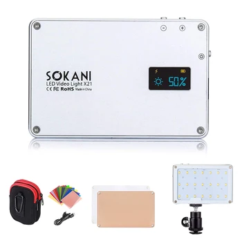 SOKANI X21 LED Kameras Video Gaismas Kabatas Izmēra OLED Ekrāns Veidot 1600mAh Akumulators Sony, Nikon, Canon