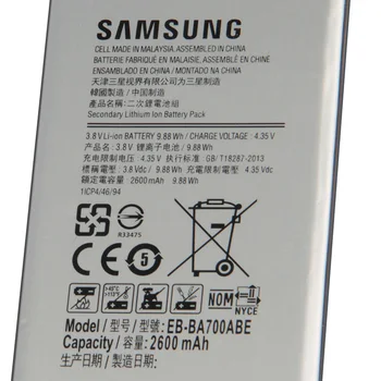 Oriģinālā Rezerves Samsung Akumulatoru Galaxy A7. Gadam A700 A700S A700L A700FD Patiesu Tālruņa Akumulatora EB-BA700ABE 2600mAh