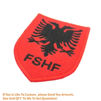 Jaunas Ielidošanas Albānija Futbol FSHF Dzelzs-uz Plāksteris 3D Izšūti Apģērbu Roku darbs parches Izšuvumi Appliqued Futbola Plāksteri