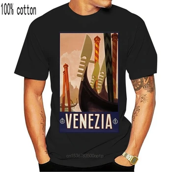 Vīriešu t-krekls Venezia (Venēcijas), Itālija Vintage Ceļojumu Plakātu Dizaina tshirt Sieviešu t krekls