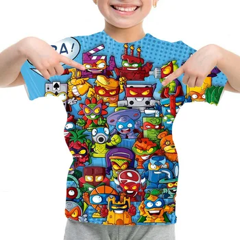 Zēni Sunmmer T-krekli Super Zings 3D T-Krekls Puika Topi Bērniem, Meitenēm Gadījuma T Krekls Superzings Bērnu Kokvilnas ar Īsām Piedurknēm