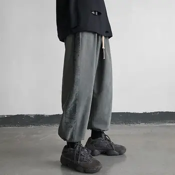 Vīriešiem Gadījuma Harēma Bikses Stabilu Potītes garuma Trīs Krāsas Elastīga Vidukļa Modelis Modes Vienkārši, Viss, kas mača korejiešu Stilā, Streetwear
