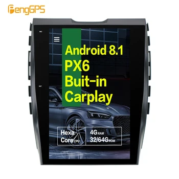 4+64G Android 8.1 Tesla Stila Automašīnas Radio Vertikāla Ekrāna Ford EDGE+ GPS Navigācijas Headunit Multimedia Player carplayer